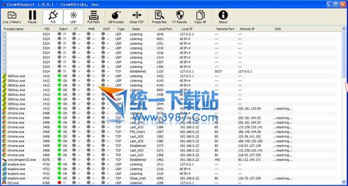 CrowdInspect(网络安全检测工具) v1.0.0.1 绿色版