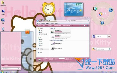 HelloKitty win7电脑主题